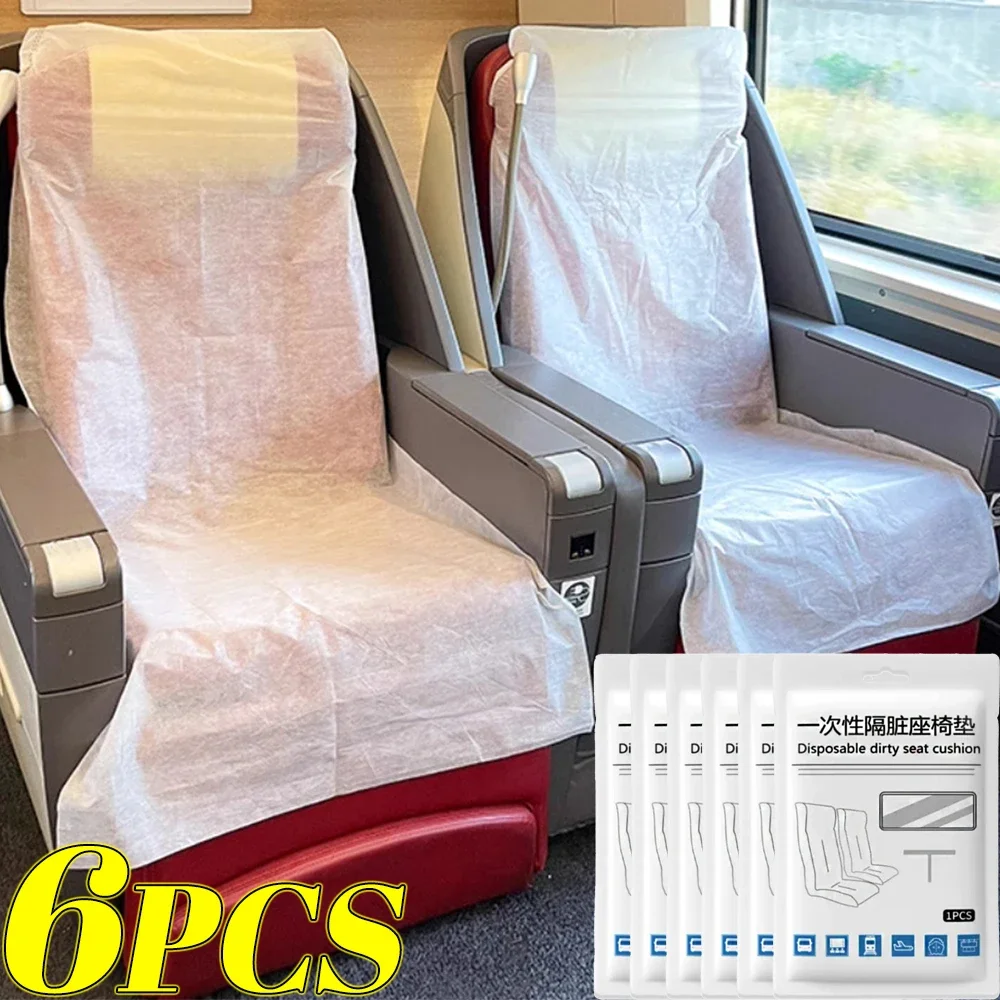 Chair Dust Cover Disposable Dust Cover 1/6pcs Disposable Airplane Car Seat Cover Non-woven Dust-proof Travel Bus Chair Cover Public Transportation Anti-Contact Protect