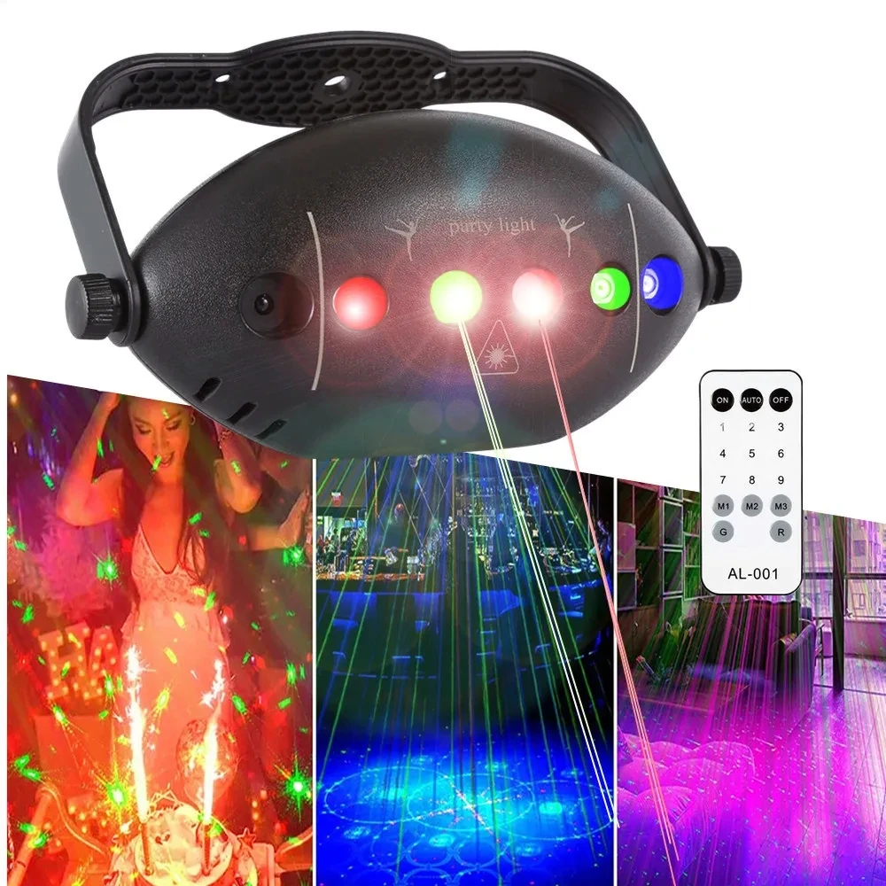 LED Disco Stage Lights 72 Patterns RGB Stage Lights USB Wedding Ambient Lights Party Decoration Lights Sound Control Stage Light