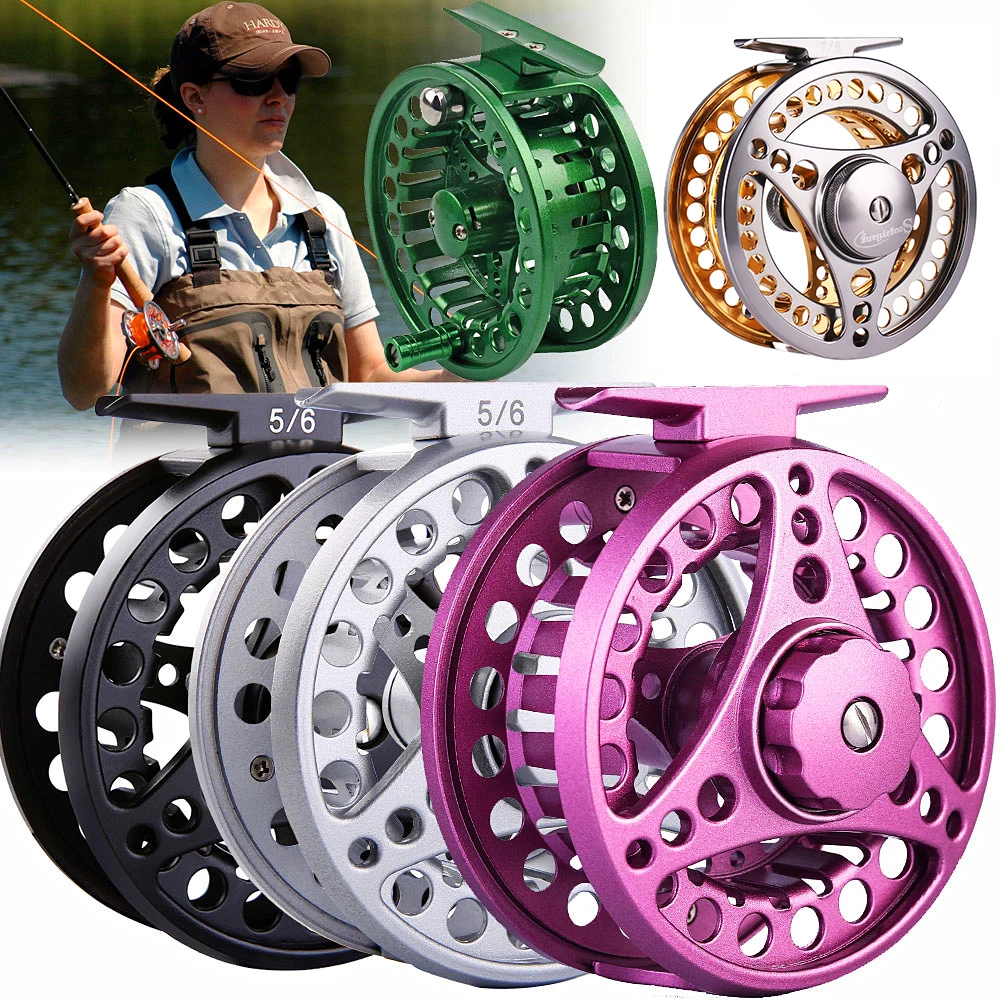 Sougayilang Fly Fishing Reel Ultralight 5/6wt Large Arbor Aluminum Fly
