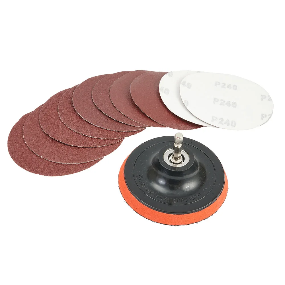 

10pcs 4inch Sanding Discs 100mm Hook&Loop Sandpaper With Backing Pad M10 Set For Sanding And Polishing Furniture And Wood Metal