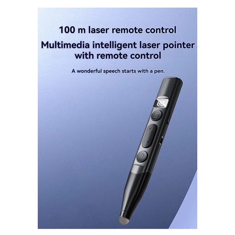 B04B-Rechargeable Wireless Presenter Battery Level Display Stylus Screen Touch PPT Pointer Pen For Teaching And Meeting 3