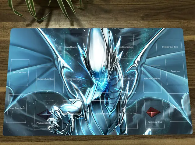 YuGiOh Duel Monsters Playmat Blue-eyes Ultimate Dragon Dark Magician TCG CCG Mat Mouse Pad Trading Card Game Mat + Free Bag Color I