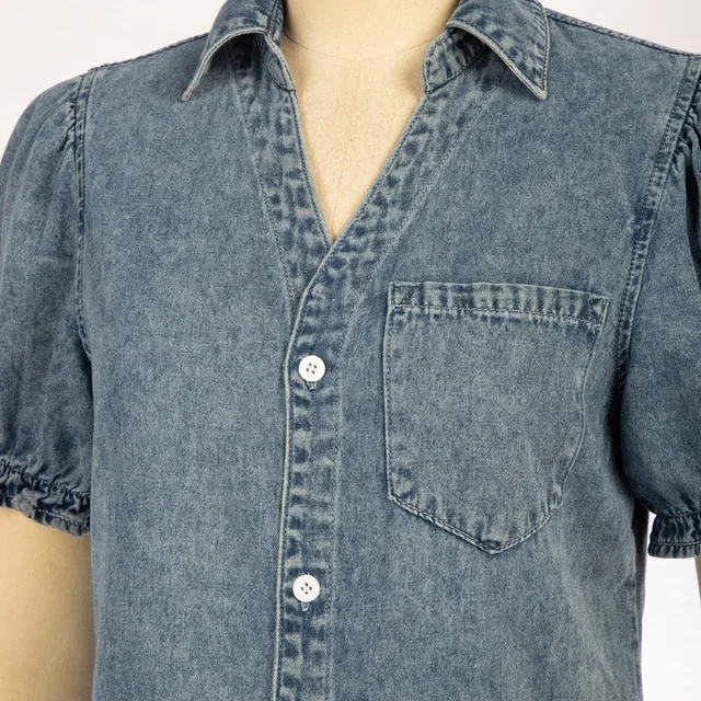 S.H ARAB SHOP قميص نسائي ربيعي جينز 3