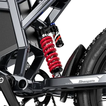 Shengmilo S900 Adults Electric Bike 1500W 60V 30AH Mountain Electric Bicycle 20“ Fat Tire Ebike Speed 65km/h Electric Dirt Bike 5