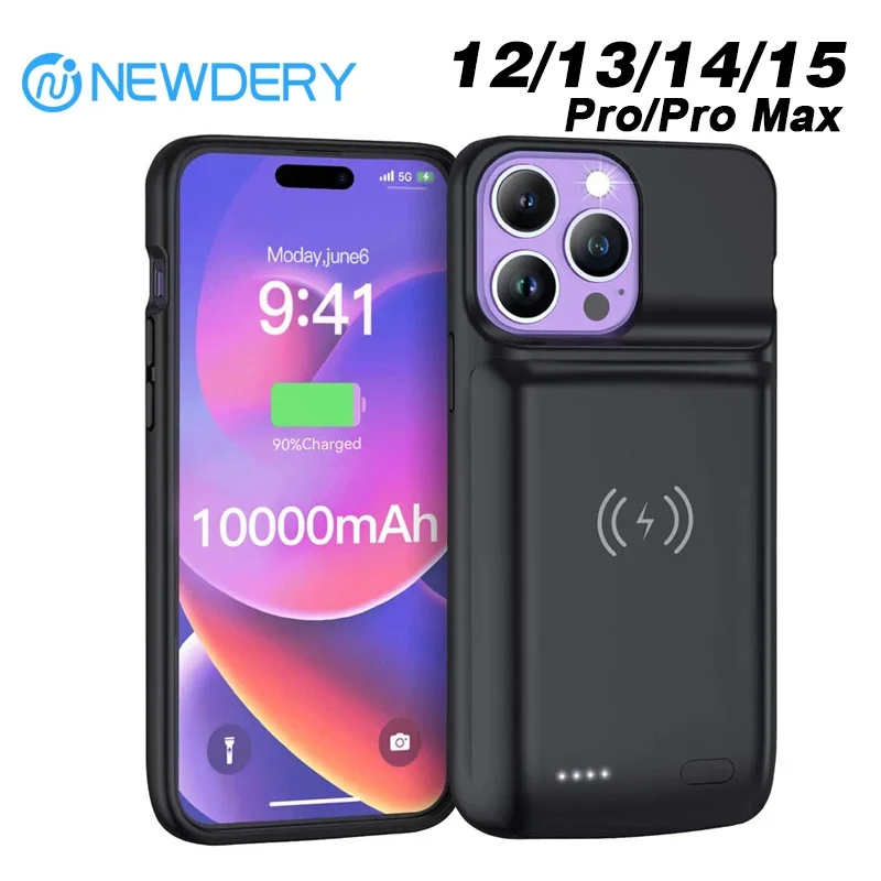 Battery Charger Case For iPhone 13 Pro 12 Pro Max 15 13 14 Max 10000mAh Wireless Charging Power Bank Case power bank