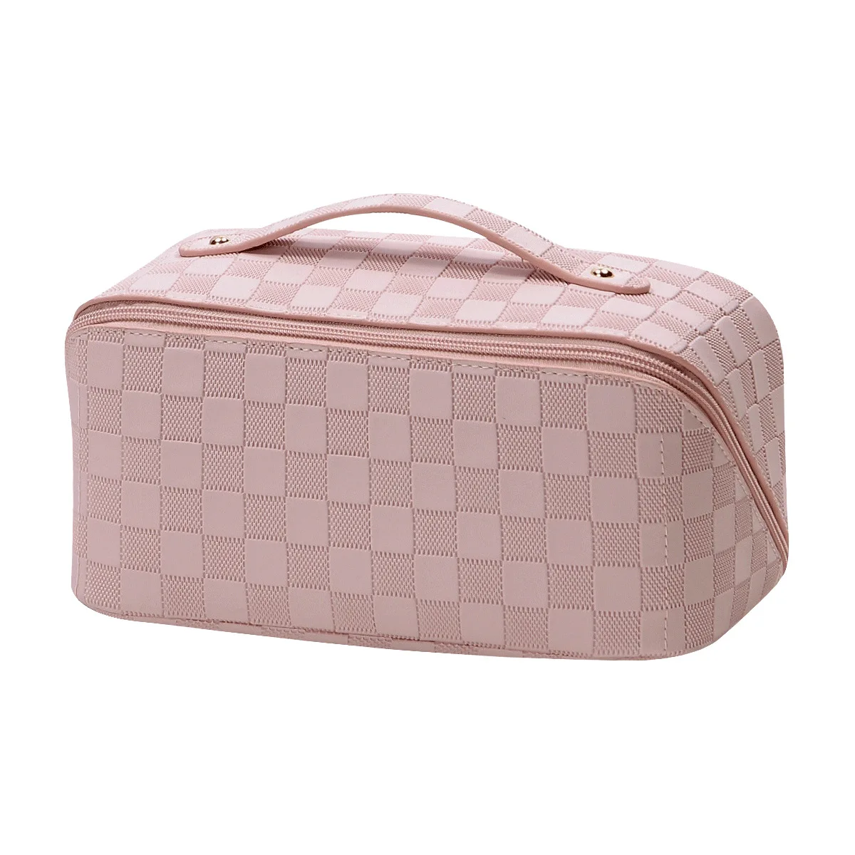 Toiletry Women's Pillow Cosmetic Bag Plaid Makeup Pouch Toiletries  Organizer Large Capacity Storage Bags Pu Leather Hangbag Tote - Cosmetic  Bags & Cases - AliExpress