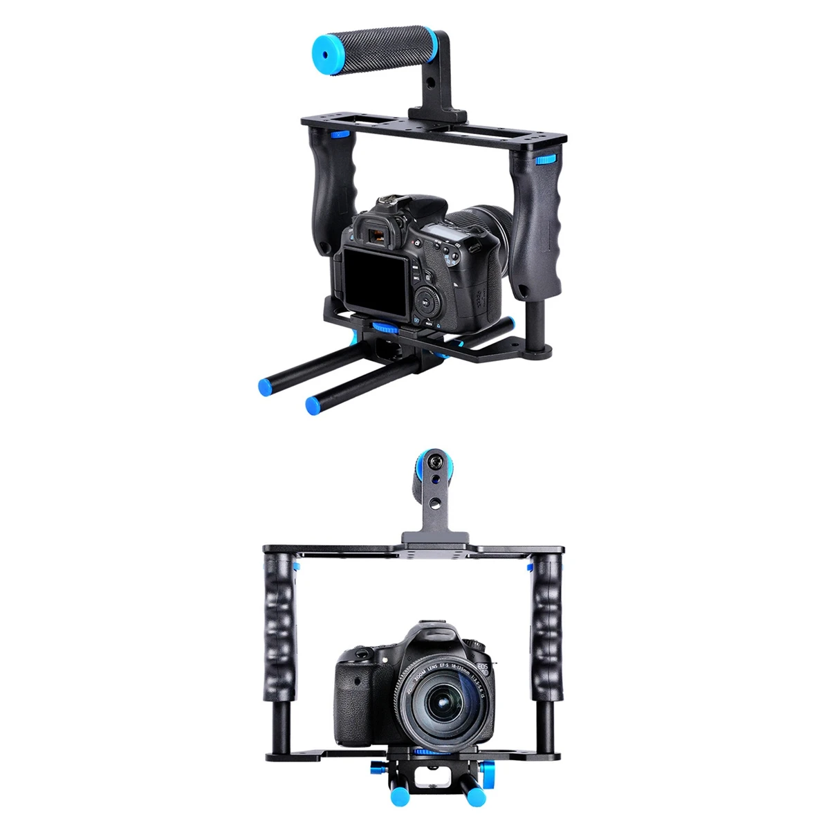 상단 핸들 그립이 있는 C2 DSLR 카메라 마운트, 사진 스튜디오 키트, 토끼 케이지 스태빌라이저 카메라 케이지,  A7 A7R 용