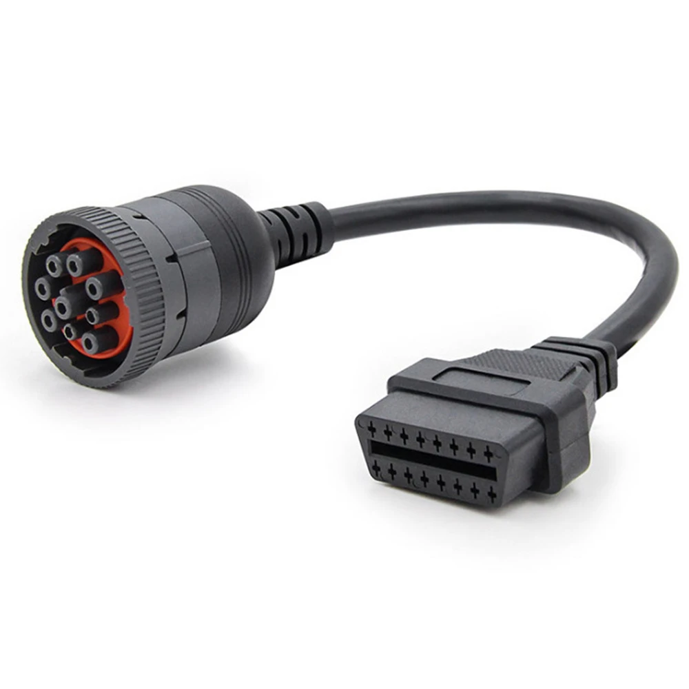 

​9 Pin To 16 Pin Truck Line Cable J1939 9 Pin To OBDII/OBD2 Male Female Diagnosctic Tool Connector For DEUTSCH Cummins Deutsch