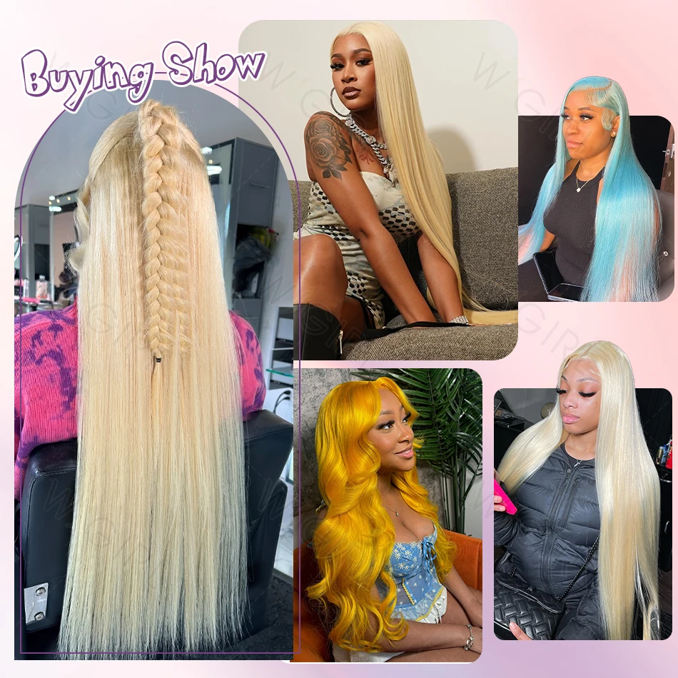 Human Hair Wig 30 Inch 613 Straight Blonde Lace Front 13x6 13x4 Hd Frontal For Women