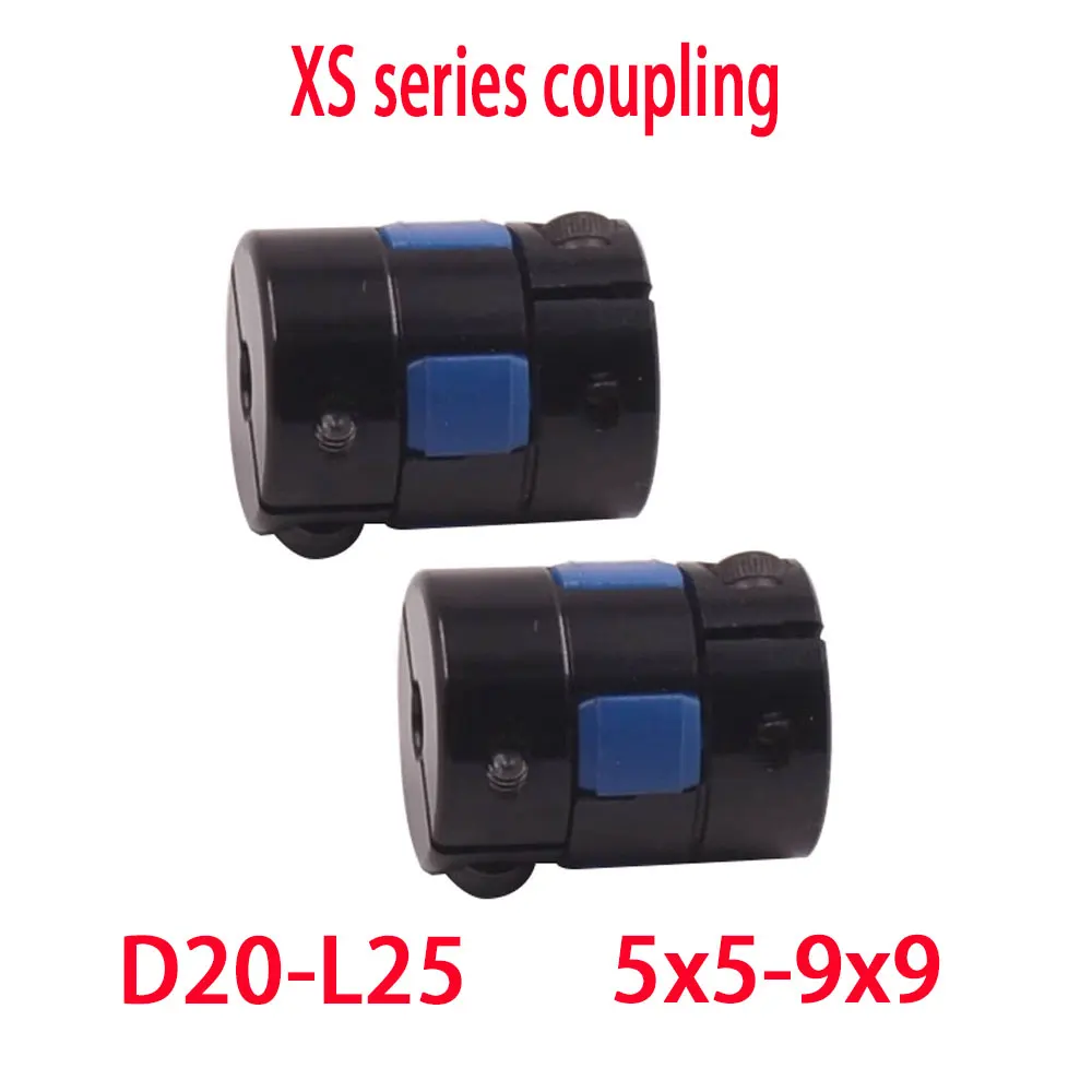 1PCS D20 L25 flexible winding black plum blossom clamp motor elastic coupling aluminum alloy hole 5/6/6.35/8mm CNC shaft printer