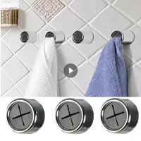 1/2/4PCS Towel Holder Towel Hook Push In Tea Towel Holder Grip Hook Chrome Self Adhesive Kitchen Cloth Clip Bathroom Fixture 1