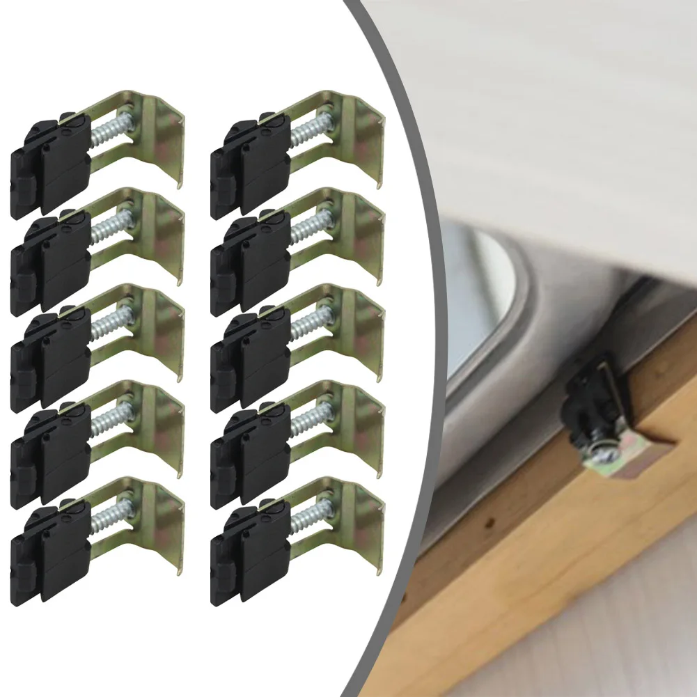 Description Picture 4 of item10pcs Undermount Sink Clips Mounting Brackets Repair For Kitchen Bathroom Shower For 14-32 Mm Adjustable Width 18 Mm Kitchen