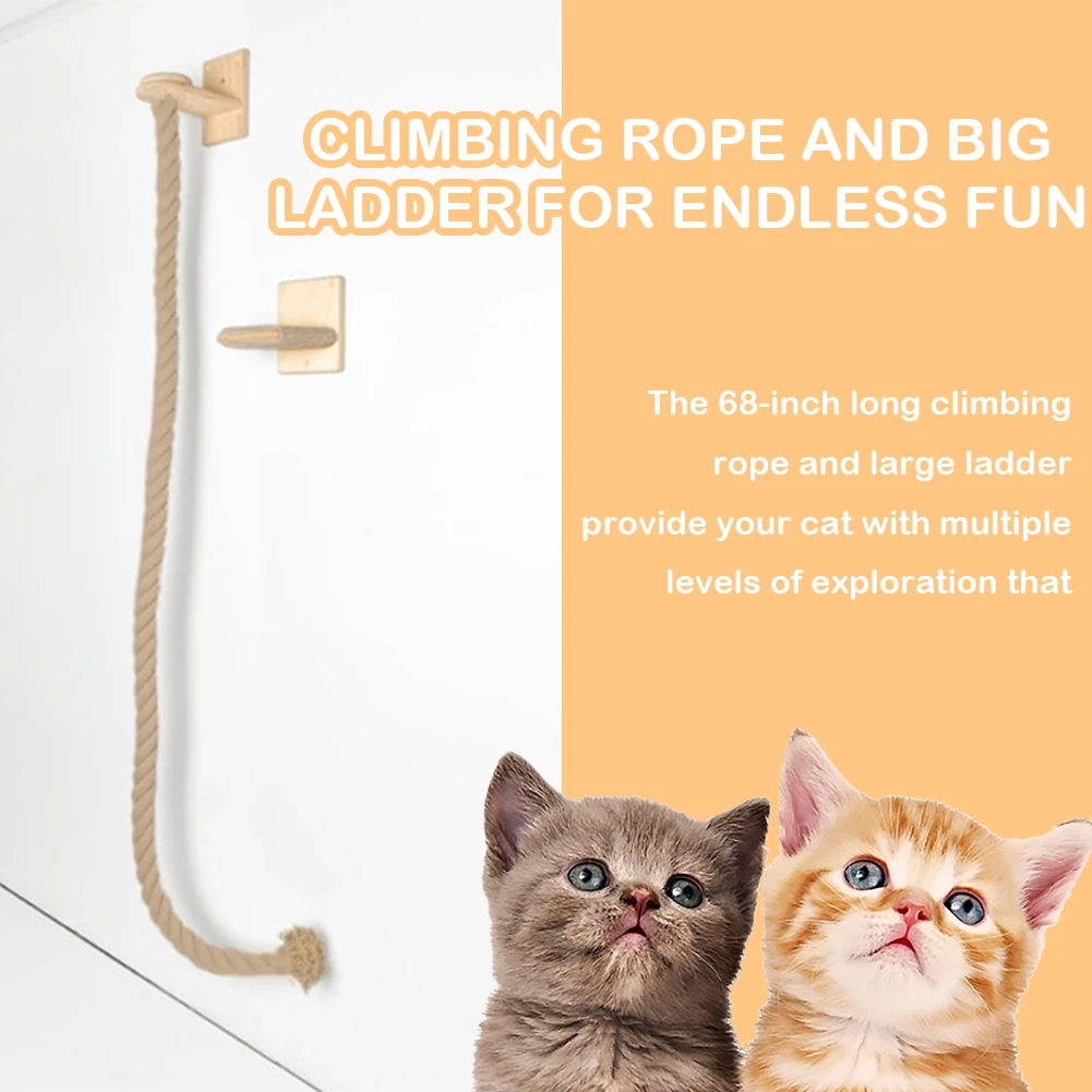 Cat Climbing Rope Wear Resist Climbing Training Rope Reusable Wall Mounted Rope for Cat Furniture Scratcher Play Equipment