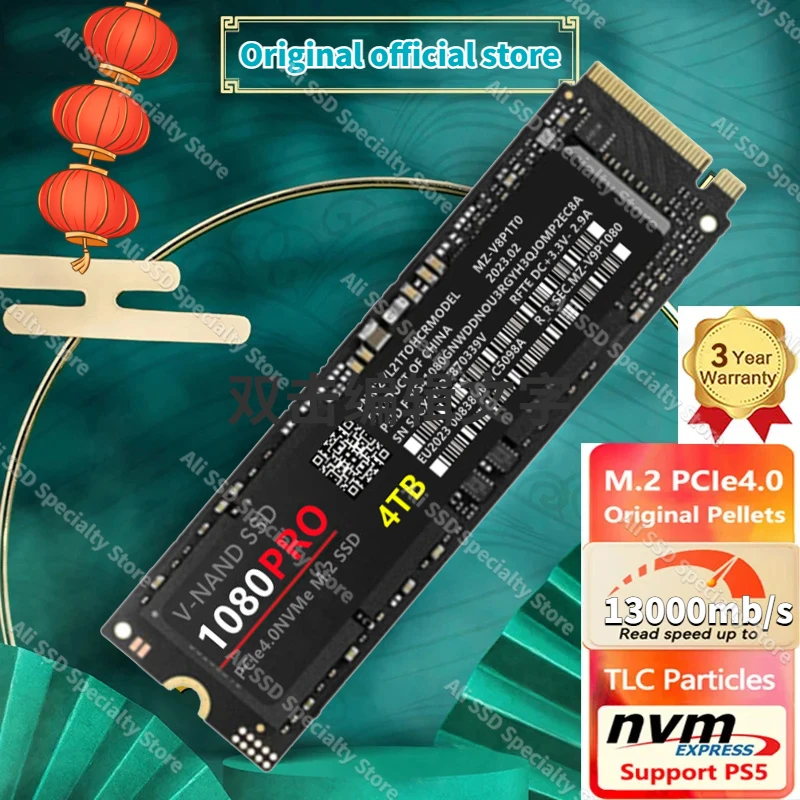 

Original NVME M2 1080pro SSD 1TB 2TB 4TB 2280 PCIe Gen 5.0 NGFF 8TB Hard Disk Internal Solid State for PlayStation 5 Laptop ps5