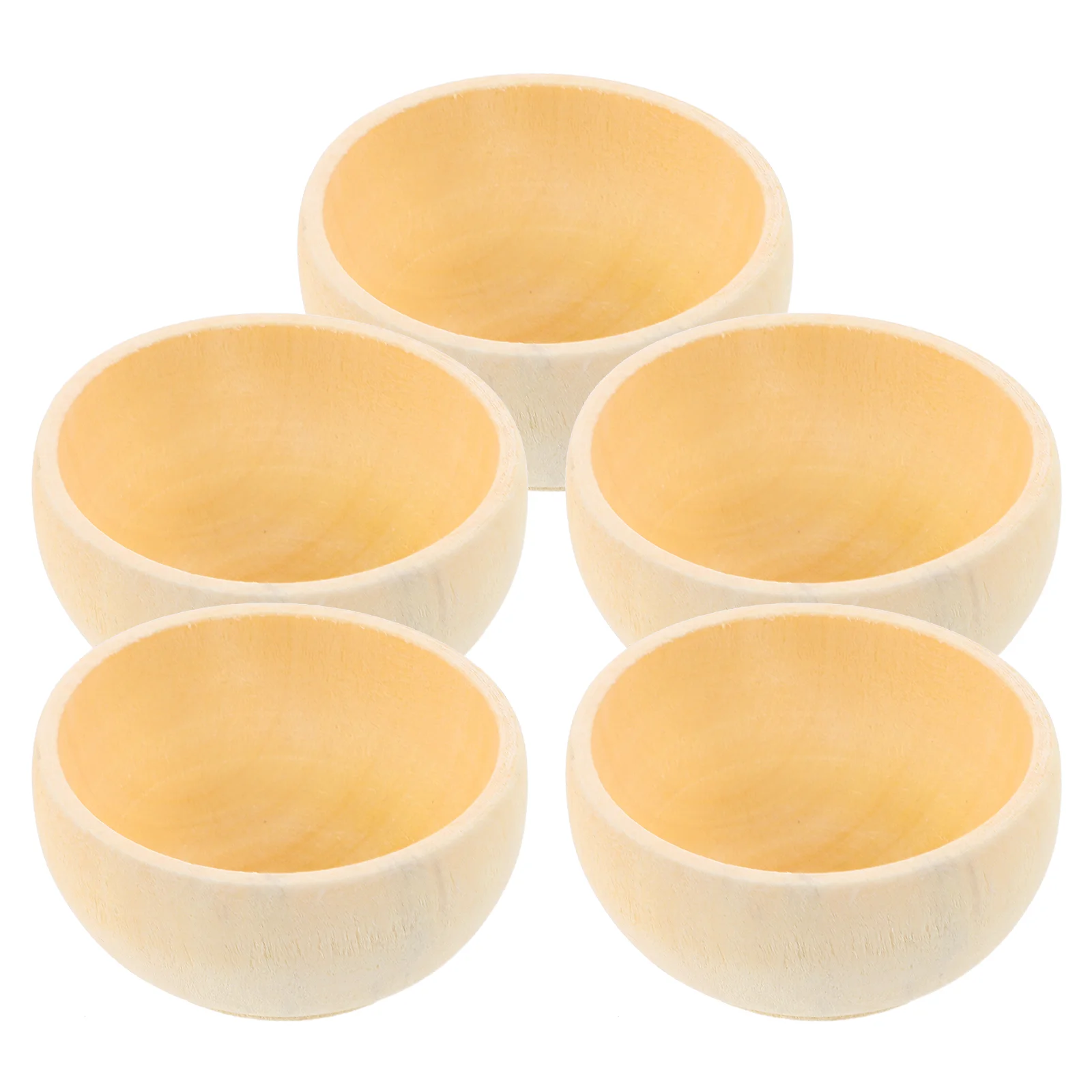 

5 pcs Children DIY Wooden Bowls Unfinished Small Bowls Unpainted Wooden Bowls Wood Crafts Bowls