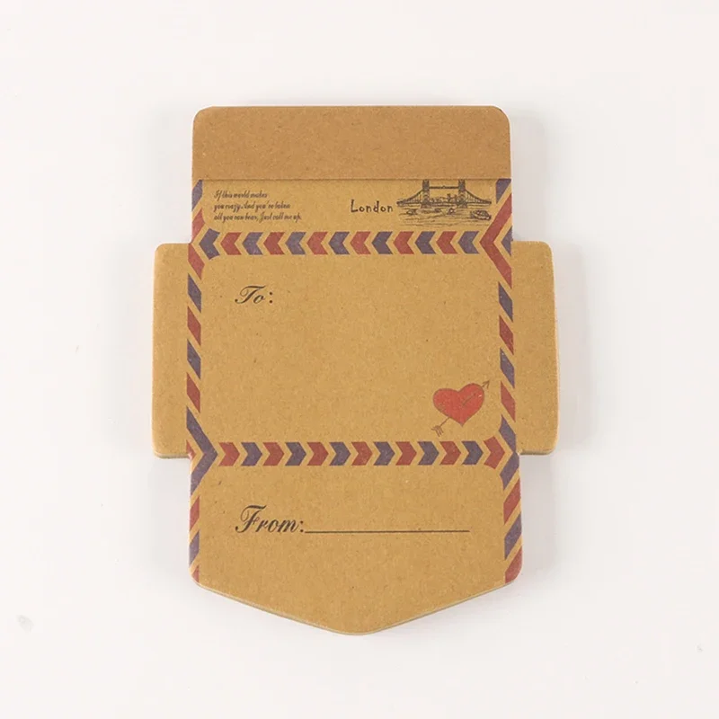 Folding Envelopes Vintage Kraft Paper Letter Writing Pads Message Notes Postcard Invitation Card Cover Office Supplies 45 Sheets