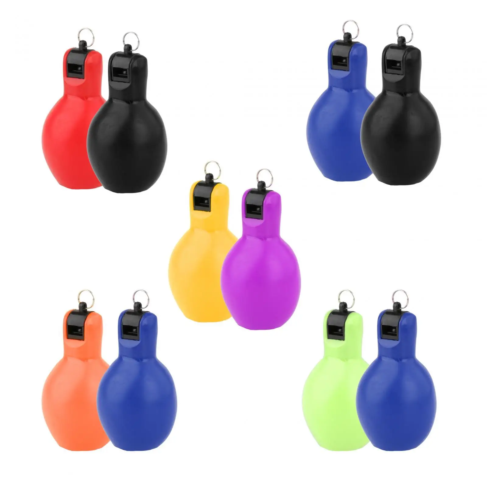 2x Hand Squeeze Whistles Sports Whistle Handheld Manual Coaches Whistle Trainer for Camping Training Basketball