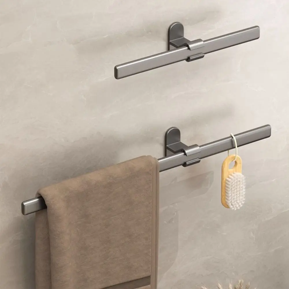 

30cm/40cm Metal Towel Rack Useful Wall Mount Hanger Holder Clothes Holder Self-adhesive No Drilling Household Storage Rack
