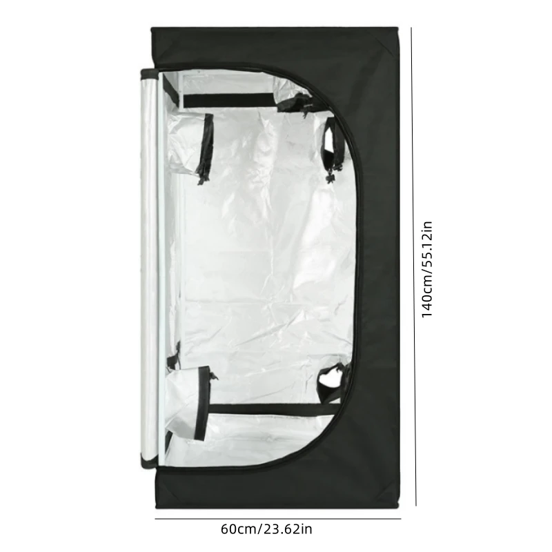 אוהל גידול חדש 600D לצמחים הידרופוניים ערכת גידול מלאה לחממה פנימית לצמיחת צמחים בפרחים 60x60x160 סמ