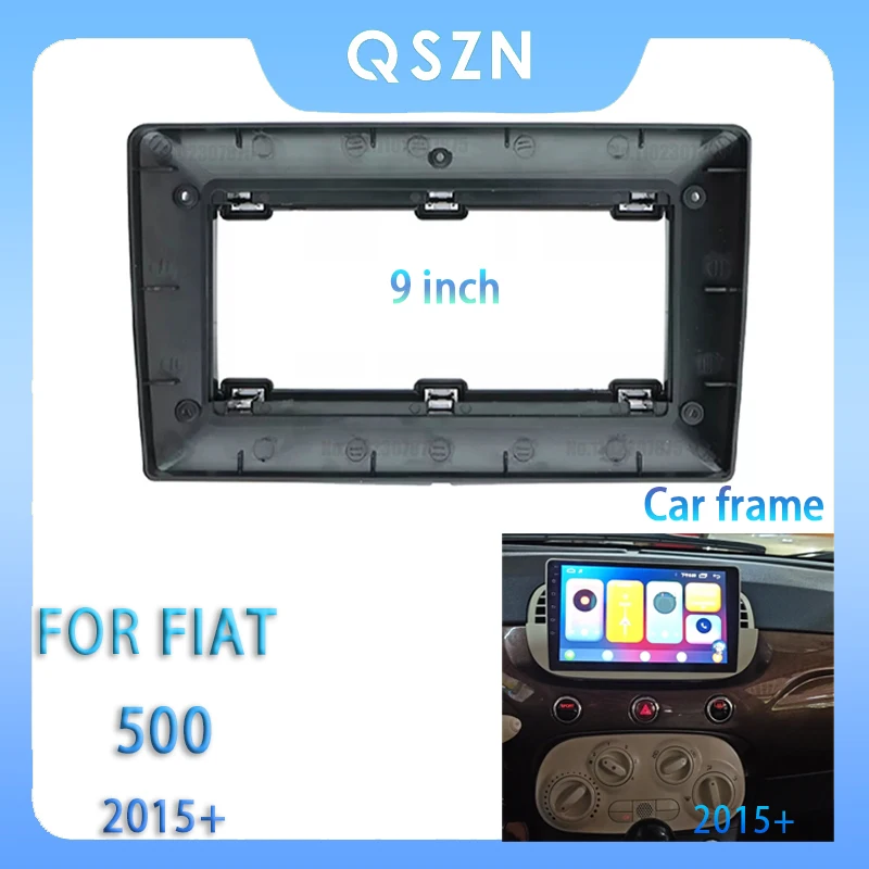 Per Fiat 500 2015 + 9 Pollici Autoradio Fascia Android Mp5 Player Panel Case Frame 2Din Head Unit Stereo Dash Cover