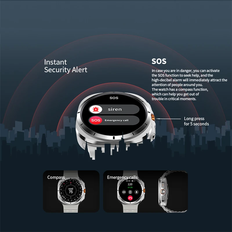 For Samsung Galaxy Watch Ultra GPS Compass NFC Smart Watch