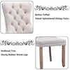 Aoowow Velvet Upholstered Dining Chairs Set of 2, Wingback Armless Side Chairs Button Tufted with Solid Wood Legs 5