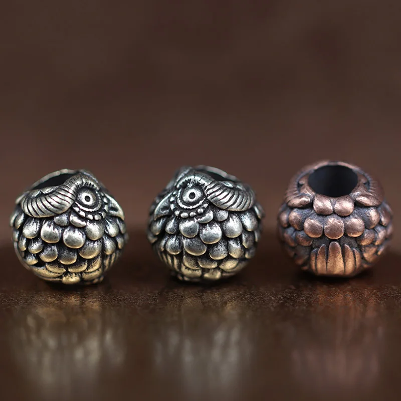 Cute Owl Brass Knife Beads EDC DIY Paracord Woven Bracelets Lanyard Pendants Accessories Outdoor Tool Hangings Charms ﻿