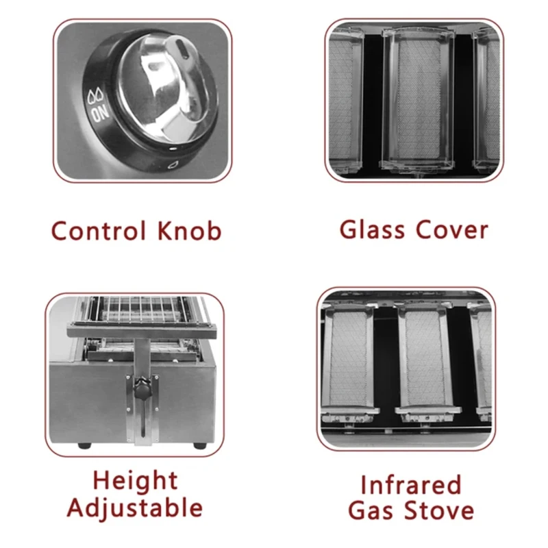 Gas Stove BBQ LPG Grill Infrared Ceramic Barbecue Grill Tools for Picnic Party Outdoors Smokeless Roast Meat Machine 6
