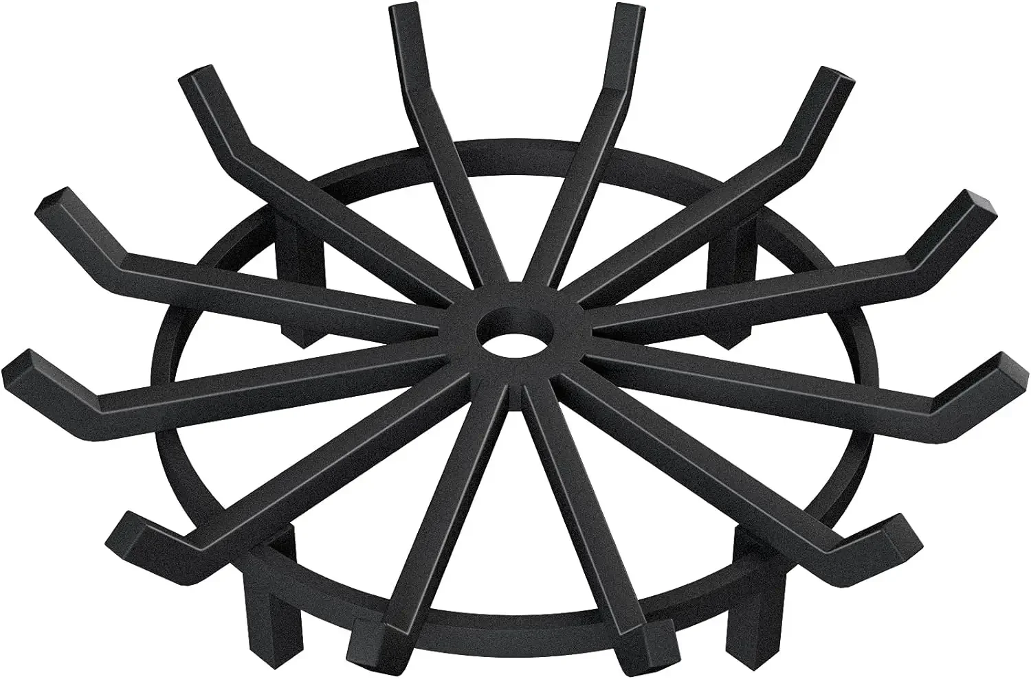 AMAGABELI GARDEN & HOME 24in Fire Grate Log Grate Wrought Iron Fire Pit Round Spider Wagon Wheel Firewood Grate Heavy