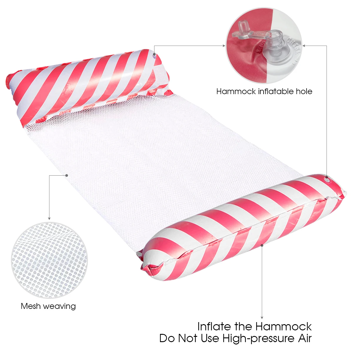 Inflatable Water Mat Summer For Adult Water Hammock Recliner Inflatable Floating Swimming Mattress Sea Swimming Ring Pool Party Toy Lounge Bed