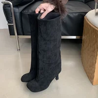 Eilyken Concise Round Toe Women Knee-High Boots Punk Style Thin High Heels Shoes Autumn Winter Female Long Booties - Image 5