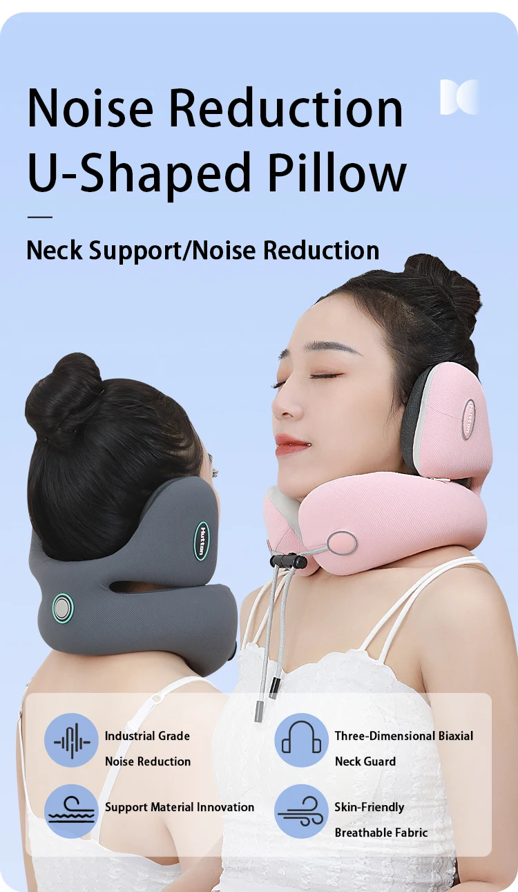 Noise Reduction U-Shape Pillow Travel Headrest Memory Foam Neck Pillow description image 5