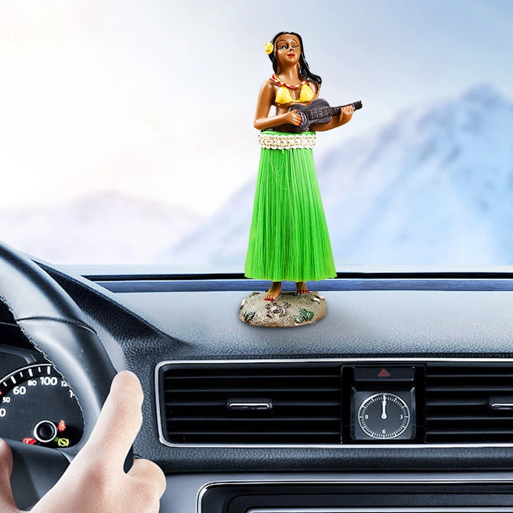 Vintage Hawaiian Dancing Girl Posing Dancer Figurines Resin Car