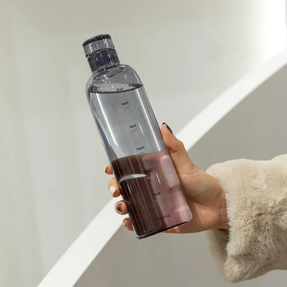 

Transparent Water Cup With Time Scale Portable Sport Water Bottle Large Capacity Leakproof Drink Cup For Climb Travel