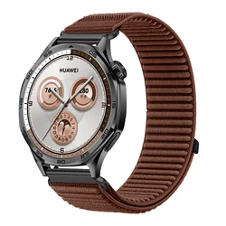 18mm Adjustable Universal Nylon Strap - Premium Replacement Bracelet Loop for Oneplus watch 3 43mm (Brown)