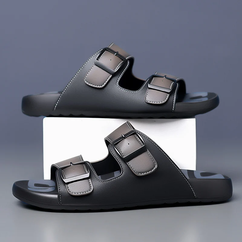 ‌ صنادل رجالية مصنوعة يدويًا قابلة للتنفس لصيف 202...