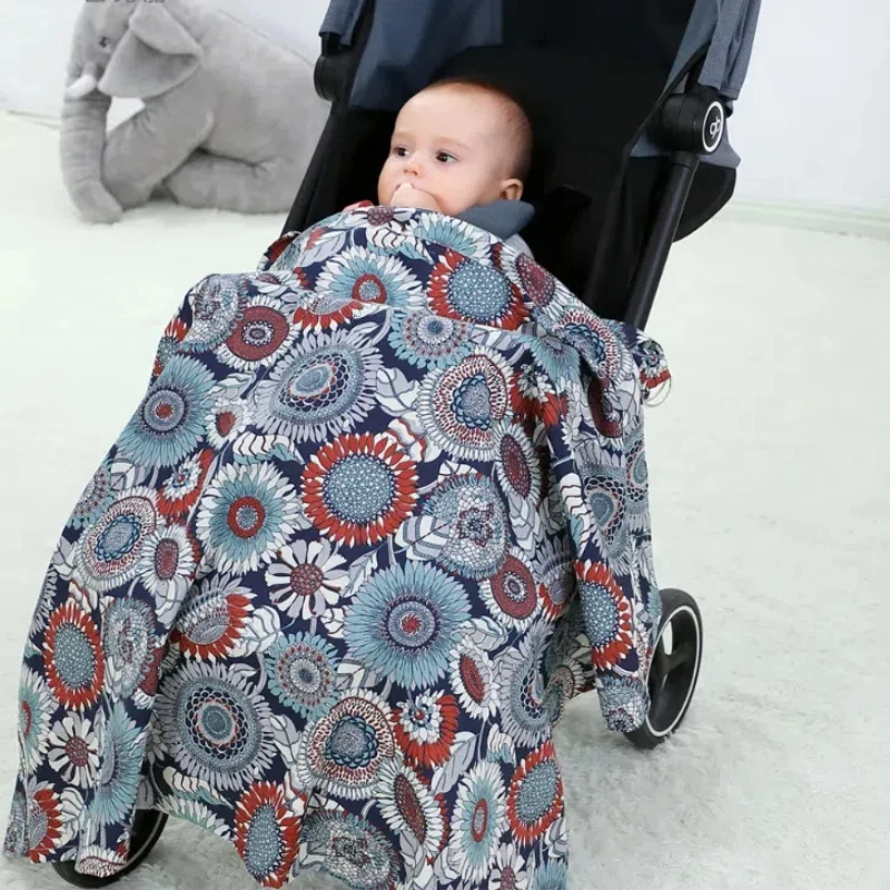 Muslin Nursing Cover for Breastfeeding Cotton Nursing Apron Lightweight Cover for Comfortable Bonding Cotton Printing