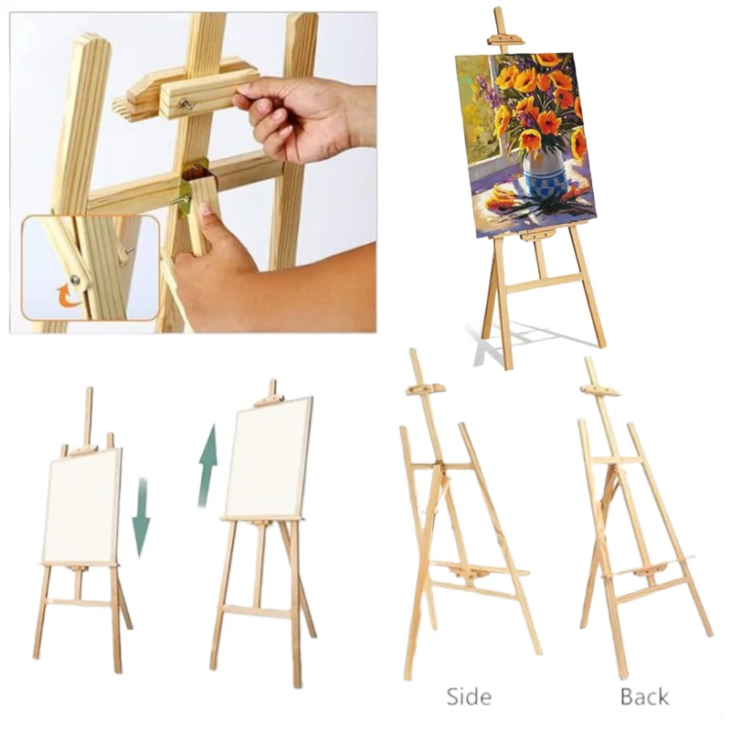 1.5M Wooden Artist Easel｜Adjustable A-Frame Display｜Folding Pine Wood Stand｜for Wedding/Studio/Exhibition (Easy Assembly)