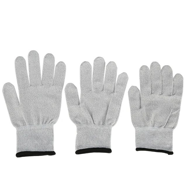 1pair Conductive Silver Fiber Electrode Gloves Pads Electrotherapy Massage herapy Gloves for Phycical 3 Size Massage Gloves 6