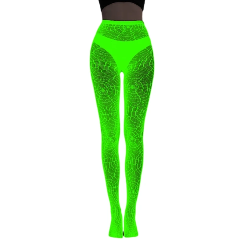 Collants Résille Phosphorescents Pour Femmes - Brillent Dans Le Noir - Taille Unique - Pour Halloween, Cosplay, Soirées