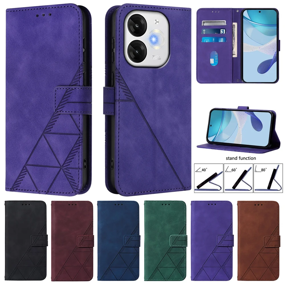 Geometric Leather Wallet Case