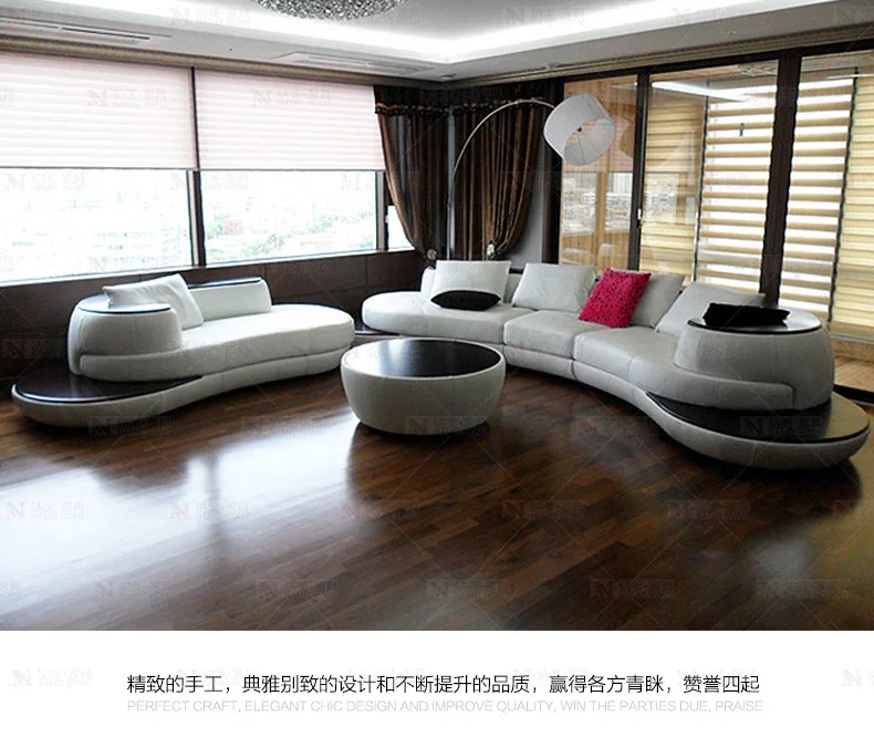 Диван из натуральной кожи с верхней отделкой, угловой секционный Современный итальянский кожаный диван, большая дугообразная форма, комплект диванов для гостиной