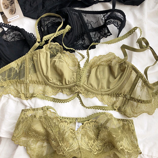 Lingerie de renda ultrafina para mulheres, sexy beleza cruzada nas