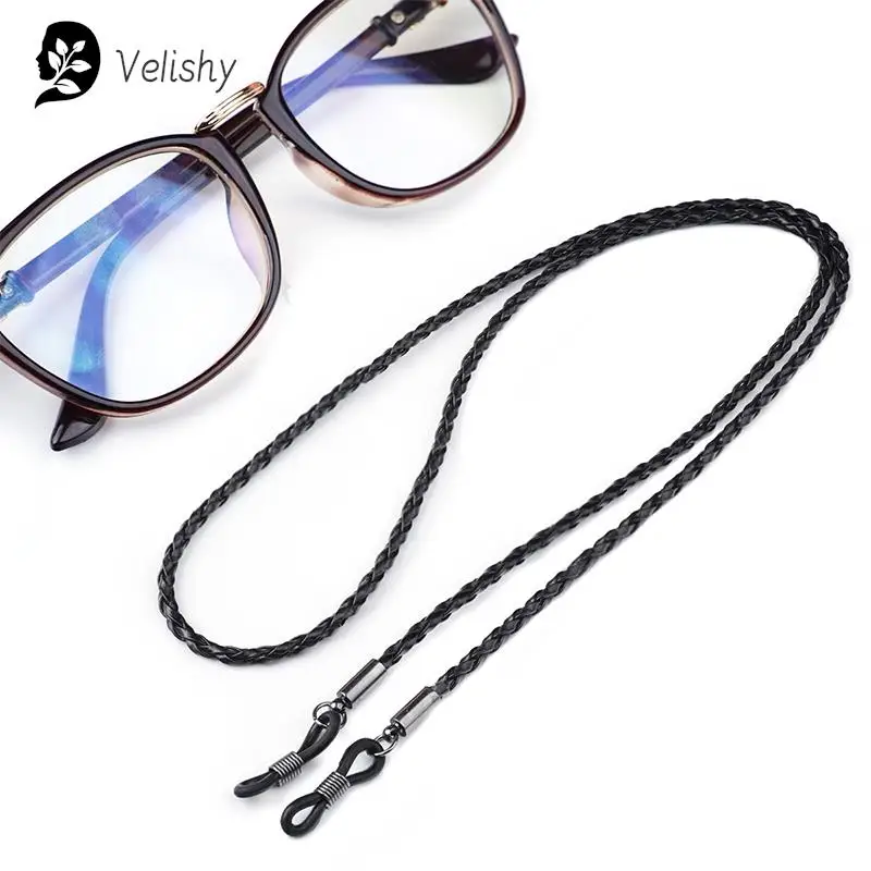 Glasses Straps Thick Twist Sunglasses Leather Rope Chain Eyewear Braided Lanyard Strap Outdoor Sports Non-slip