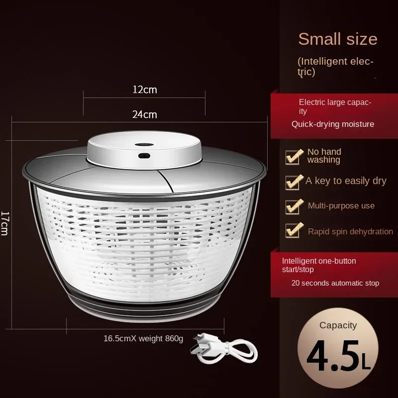 Automatic Electric Salad Spinner Food Strainers Salad Making Tool Multifunctional Vegetable Washer Vegetable Dryer Mixer