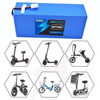 Batterie au lithium 13S5P 48V 100Ah avec BMS et chargeur 54,6V 2A, pour vélo, scooter, outil de mobilité 500W-1000W, rechargeable 18650 2