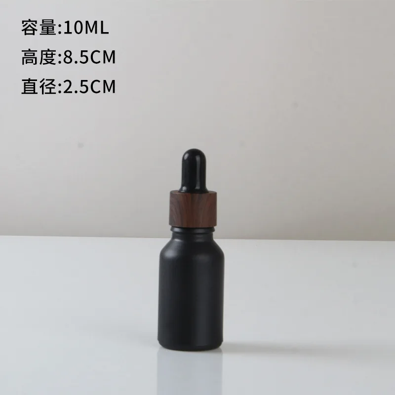 Frosted Black Glass Dropper Bottles Bright Glass Empty Dripper Pipette Bottle Plastic Lid for Essential Perfume Oil Serum essential oil dropper bottle