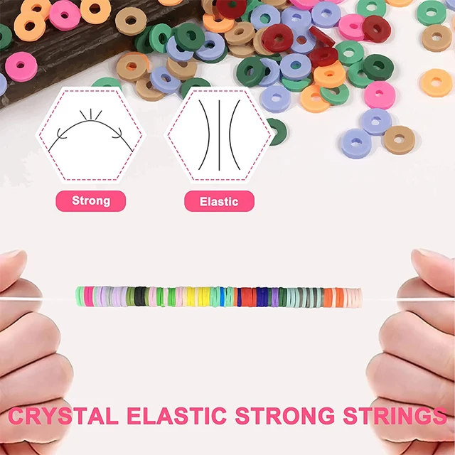 Clay Letter Beads Kit for Bracelets Making Polymer Flat Round Disc Lobster Clasp and Jump Rings Strings for DIY Jewelry Marking 4