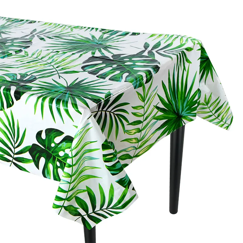 

220x130cm Palm Leaves Disposable Tablecloth Hawaiian Decorations Table Cover Jungle Birthday Party Decor Summer Wedding