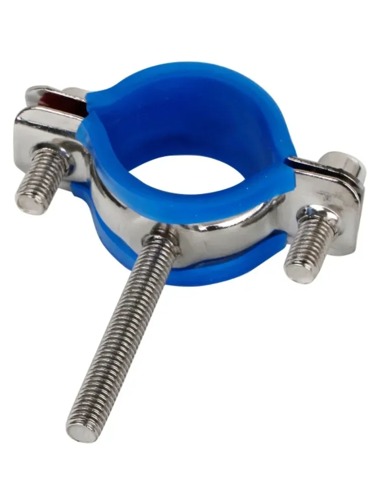 

1Pcs 304 Stainless Steel Pipe Hanger Bracket Clamp Suppoert Clip With Blue Case / M8 Screw Rod 50mm Fit 8-108mm OD Tube